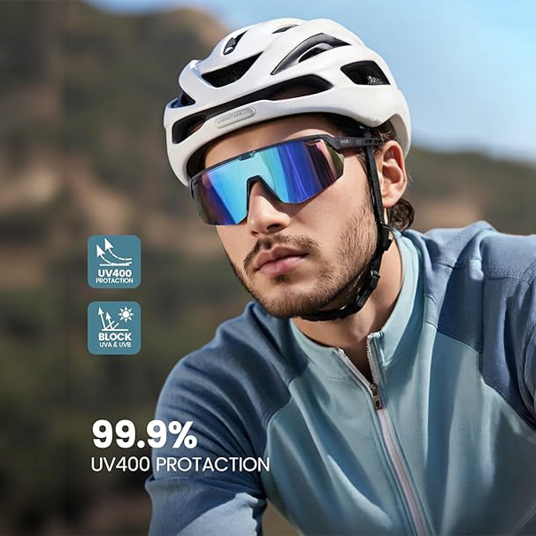 Lamicall Polarized Sports Sunglasses for Men and Women 24g Ultralight UV400 Protection with Adjustable Nose Pads for Running, Cycling, Baseball and Fishing