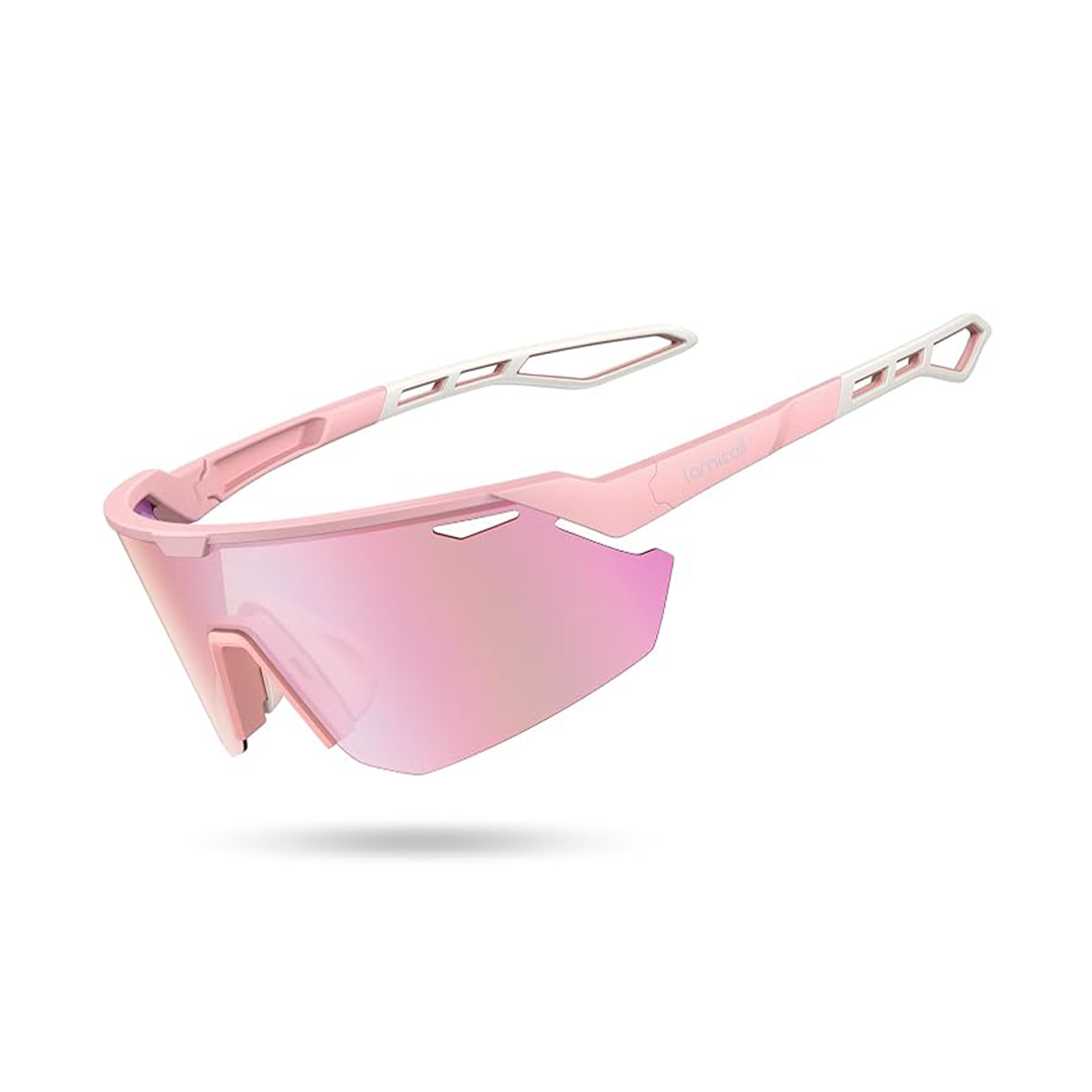 Lamicall Polarized Sports Sunglasses for Men and Women 24g Ultralight UV400 Protection with Adjustable Nose Pads for Running, Cycling, Baseball and Fishing