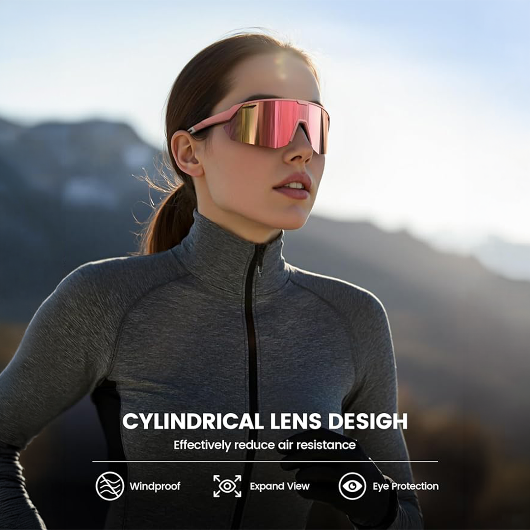 Lamicall Polarized Sports Sunglasses for Men and Women 24g Ultralight UV400 Protection with Adjustable Nose Pads for Running, Cycling, Baseball and Fishing