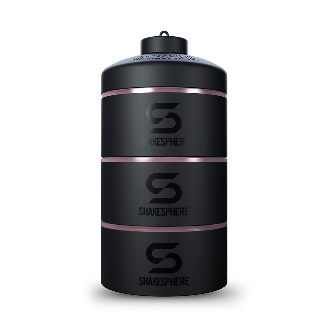 حاويات الوجبات الخفيفة القابلة للتكديس من SHAKESPHERE، 3 طبقات، تخزين للسفر بقفل ملتوي