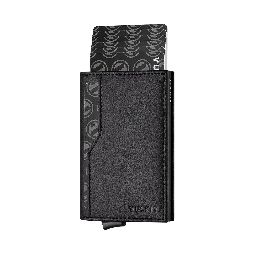 VULKIT RFID Pop-Up Card Holder Wallet Minimalist Slim Design for 12 Cards